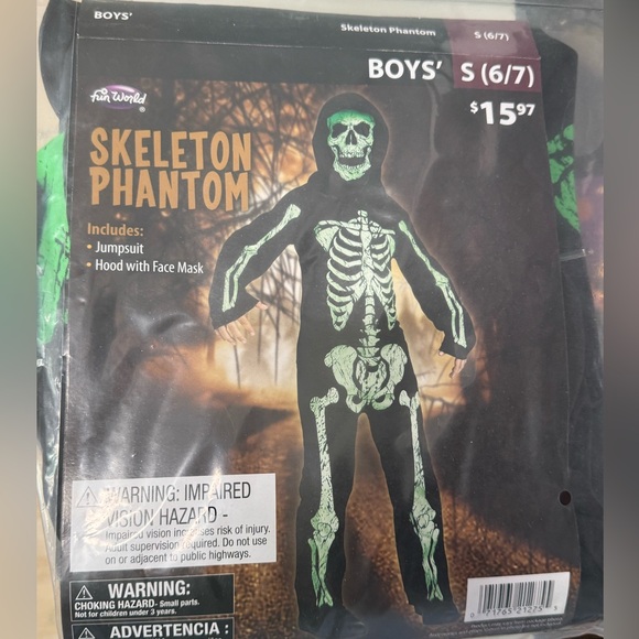 Skeleton phantom Kids Costume - Size 6/7 new - Picture 1 of 1